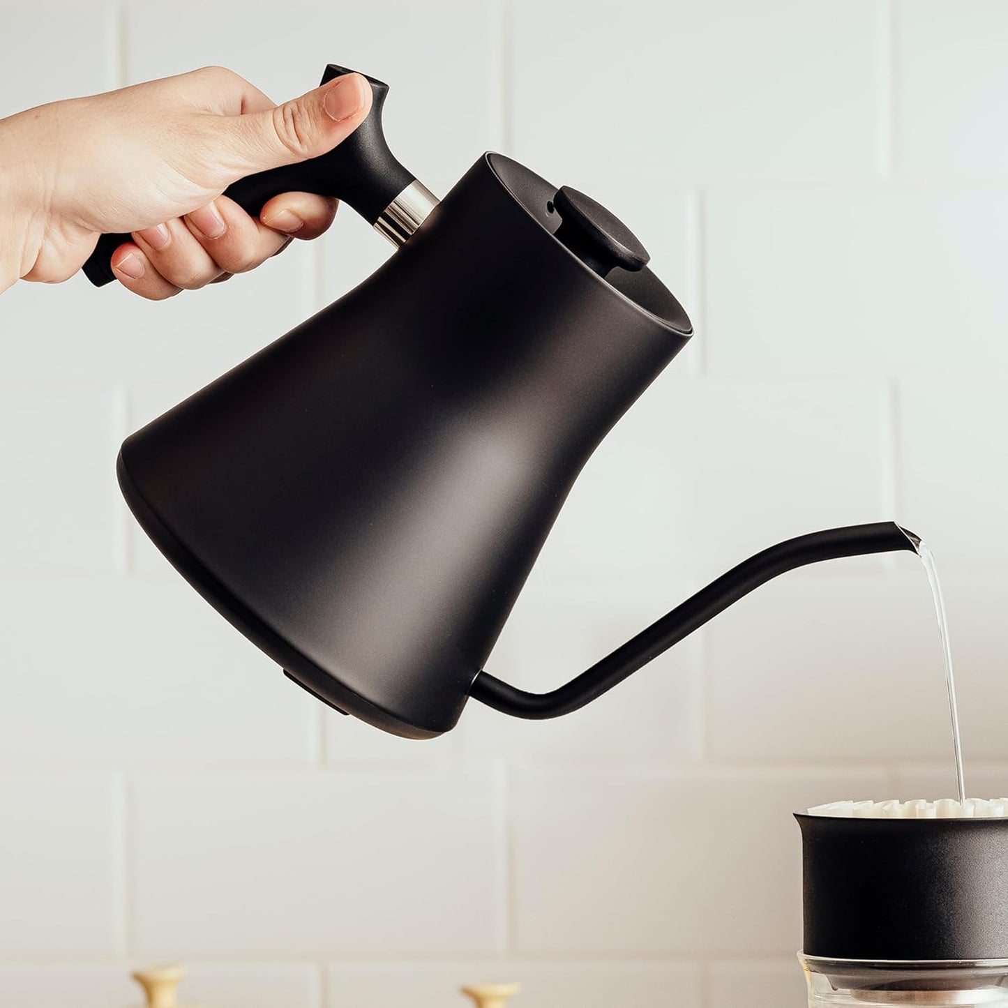 Stagg EKG Electric Gooseneck Kettle - Pour-Over Coffee and Tea Kettle - Stainless Steel Kettle Water Boiler - Quick Heating Electric Kettles for Boiling Water - Matte Black