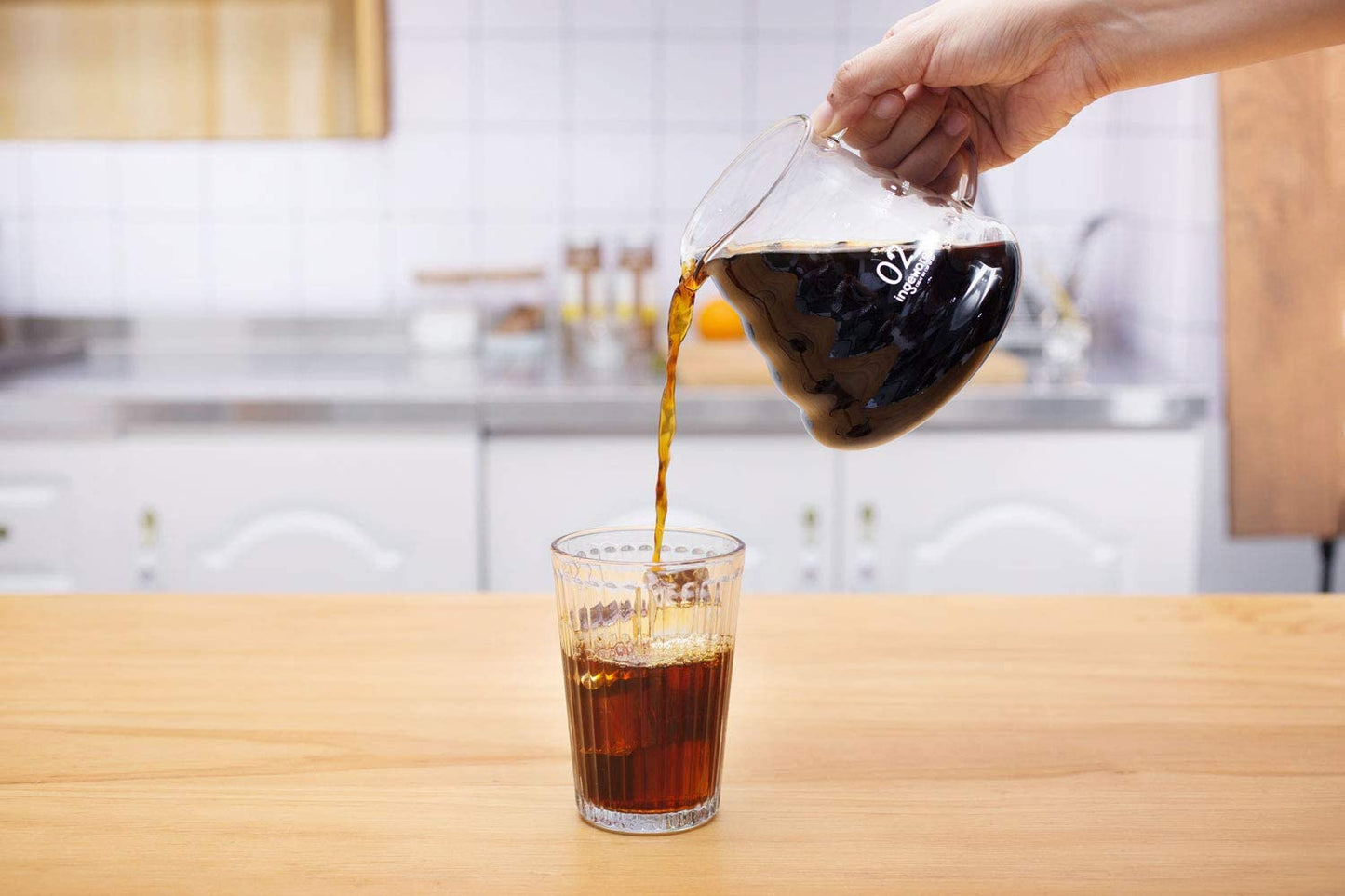 Glass Coffee Carafe, 600Ml Pour over Glass Coffee Server Coffee Pot Maker Clear Pour over Carafe 20Oz Capacity