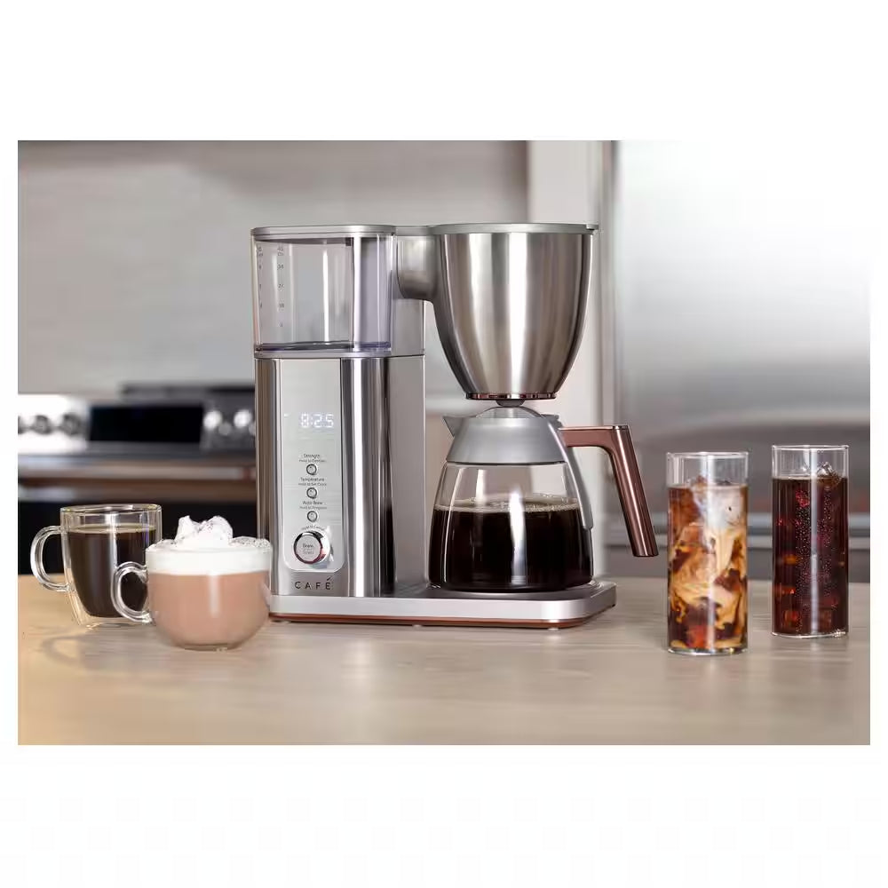 10 Cup Stainless Steel Specialty Drip Coffee Maker with Glass Carafe and Warming Plate, Wi-Fi Connected