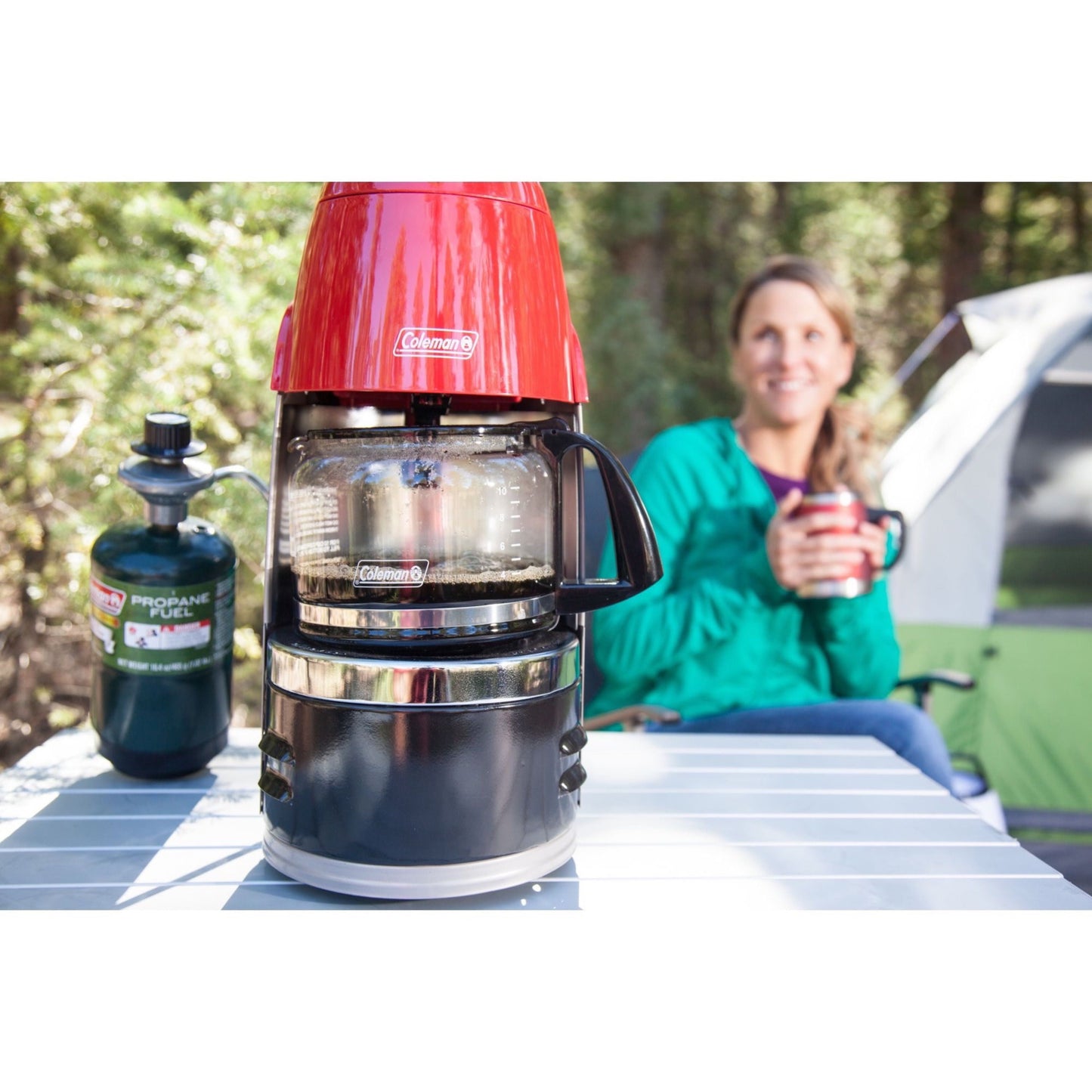 Quikpot Portable Propane Coffee Maker, Red