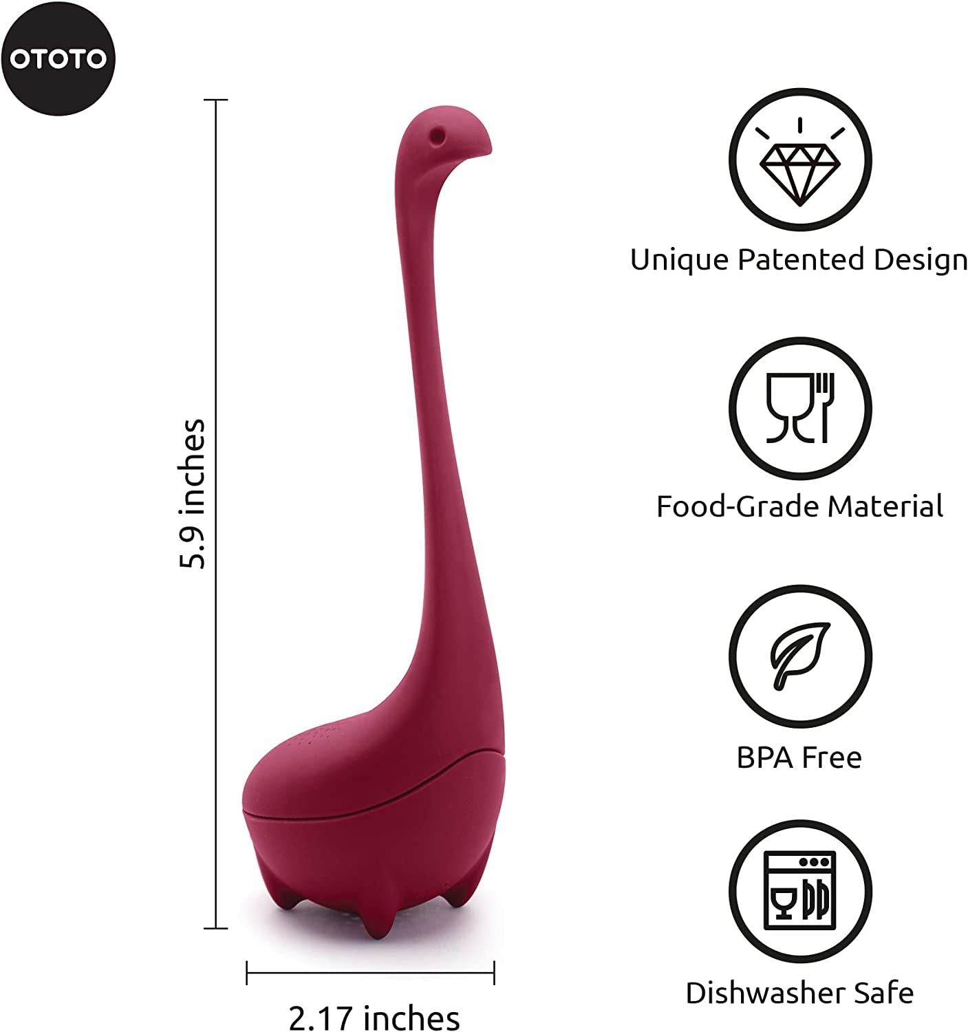 Baby Nessie Tee-Ei Violett, Silicone, One Size