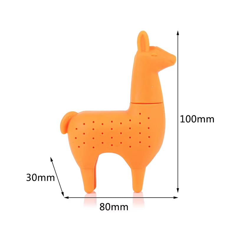 Tea Infuser Food Silicone Grade Alpaca Shape Tea Infuser Strainers Creative Filter Loose Silicone Diffuser Reusable Infuser