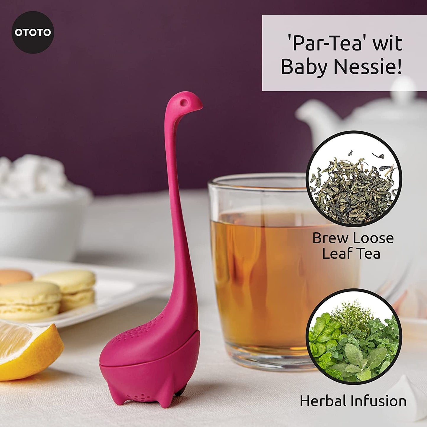 Baby Nessie Tee-Ei Violett, Silicone, One Size