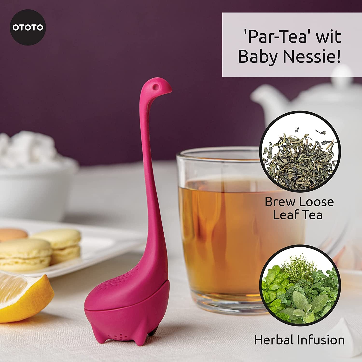 Baby Nessie Tee-Ei Violett, Silicone, One Size